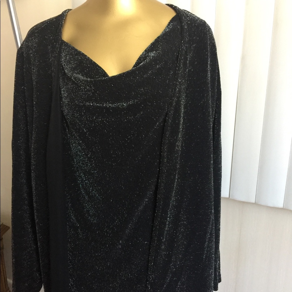 SOLD!!! Notations Woman Black Glitter Duet Set in 1X